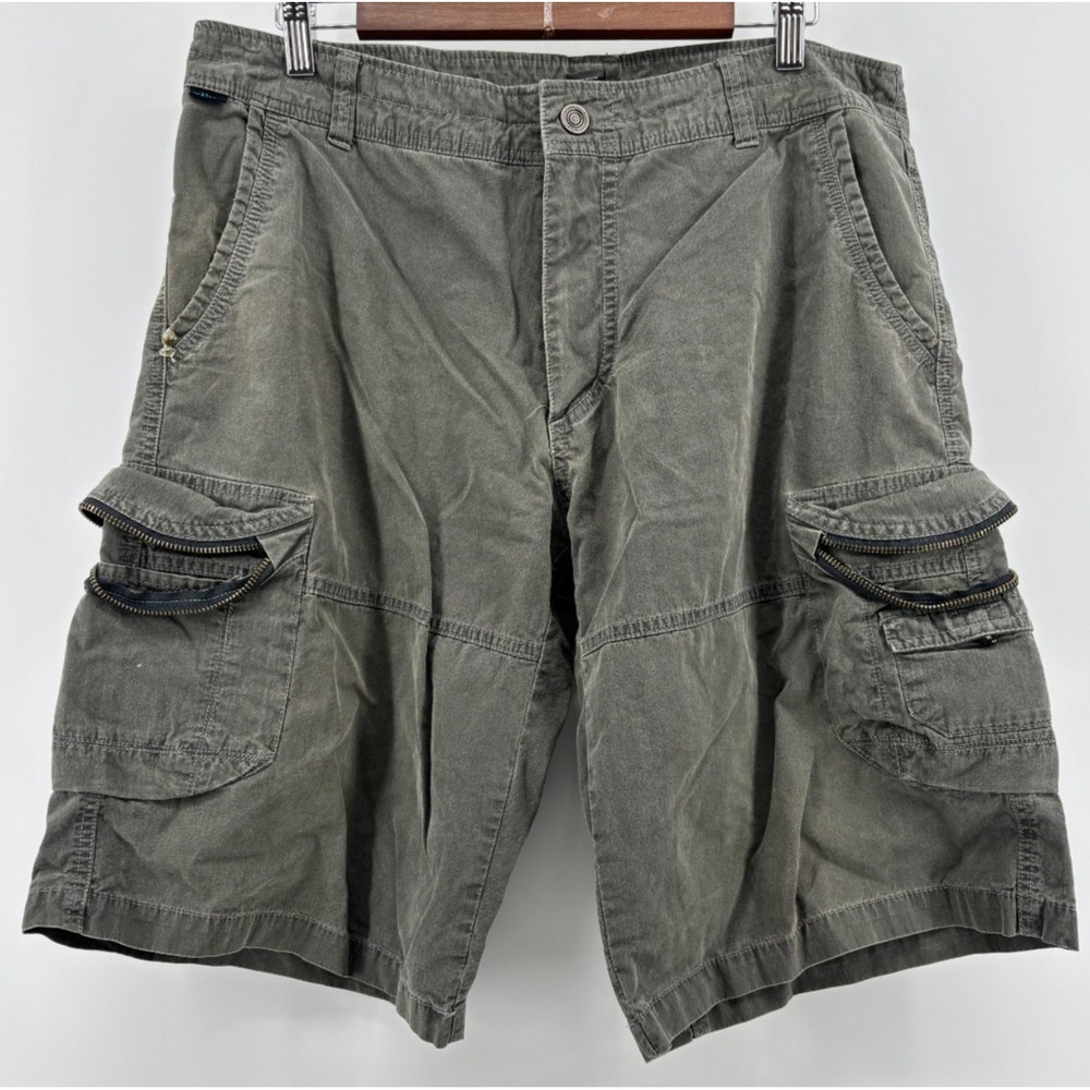Kuhl Ambush Cargo Shorts Mens Gray Flat Front Multi Pocket Outdoor Hiking 36